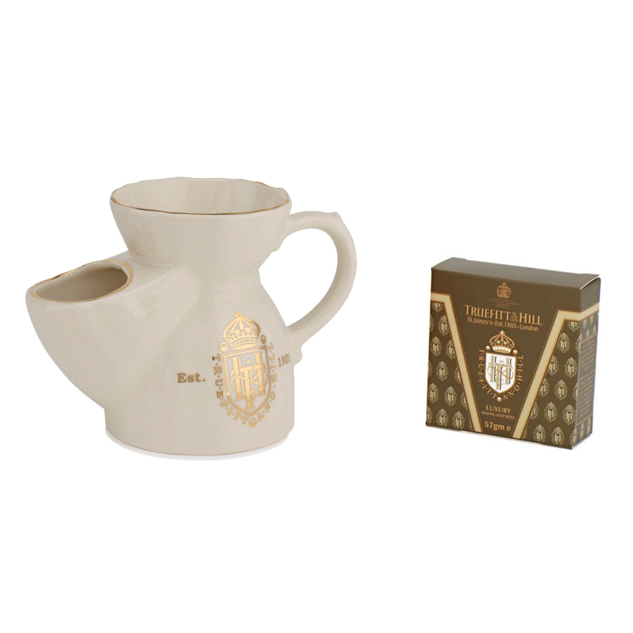Cream Shaving Mug (with luxury scent mug soap refill)
