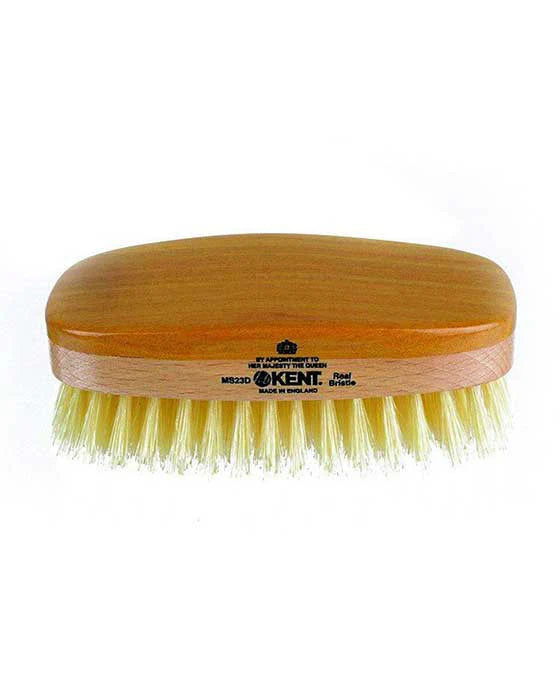 Kent Military Brush, Rectangular, White Bristles, Satinwood & Beechwood
