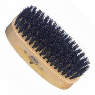 Kent Military Brush, Rectangular, Black Bristles, Satinwood & Beechwood