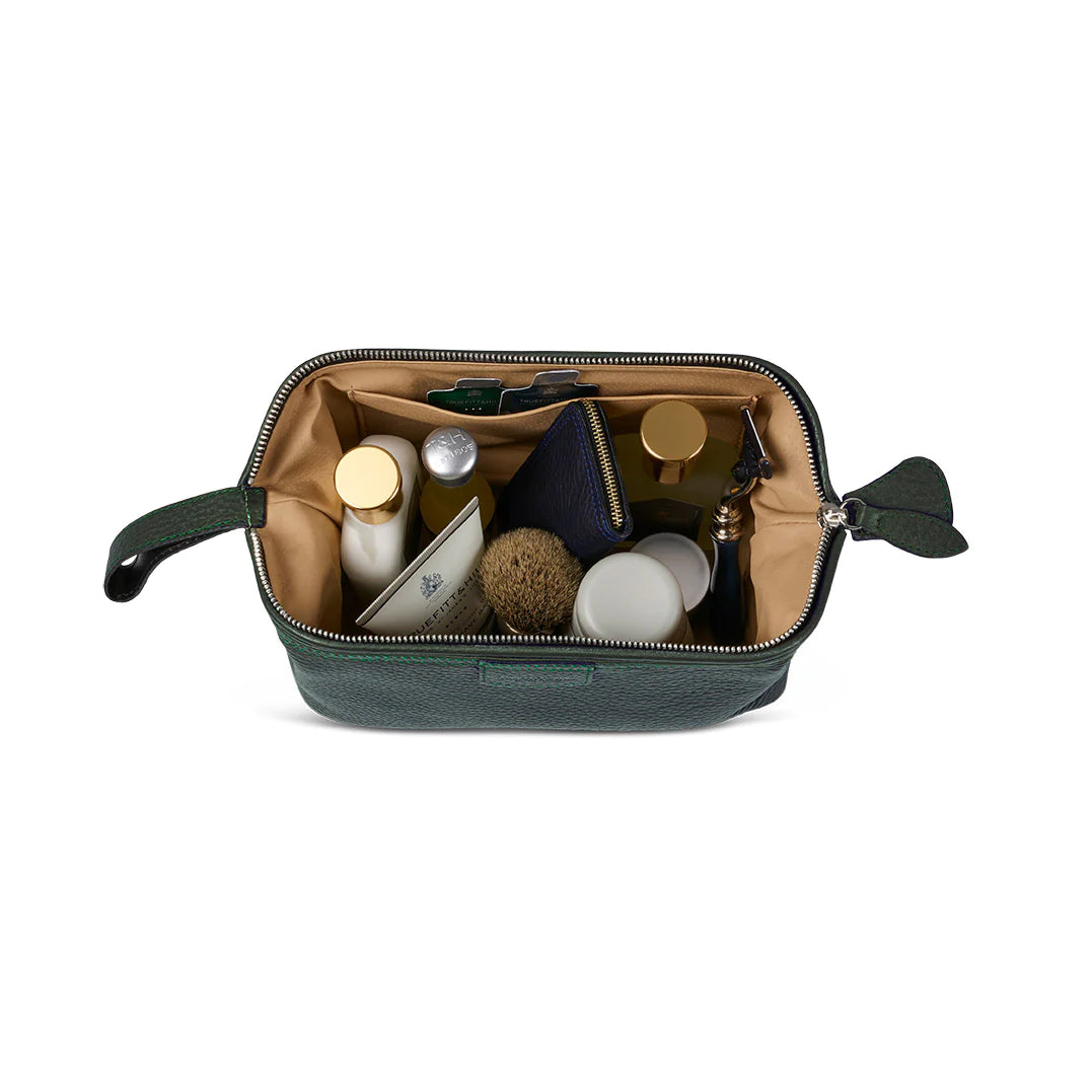 T&H Green Nappa Wash Bag