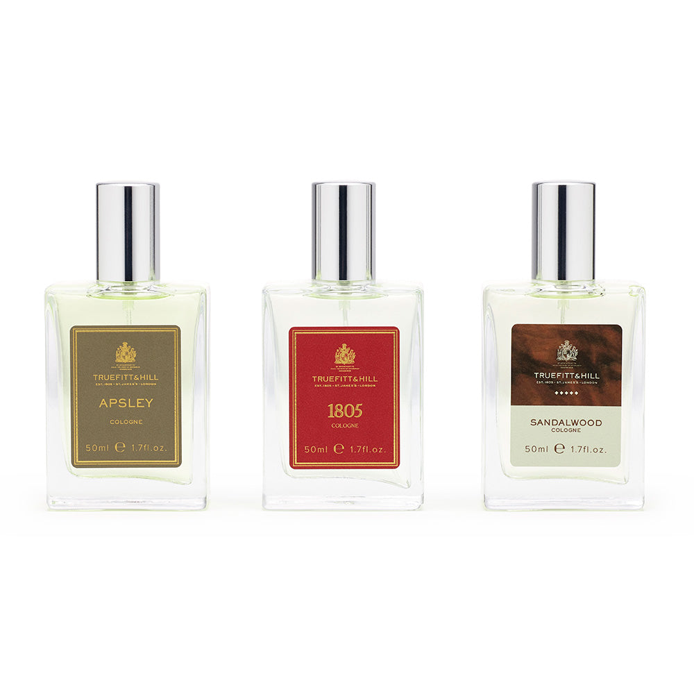 Travel Size Cologne 50ml: 1805, Sandalwood, Apsley or Mayfair Cologne
