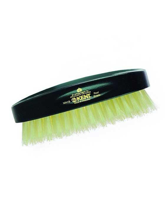 Kent Oval Ebony Wood Military Brush, White Bristles