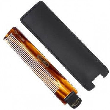 Kent Comb, Fine Tooth With Leather Tab & Case (120mm/4.7in) - Truefitt & Hill Canada