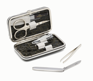 Textured Leather Manicure Set 5 Piece