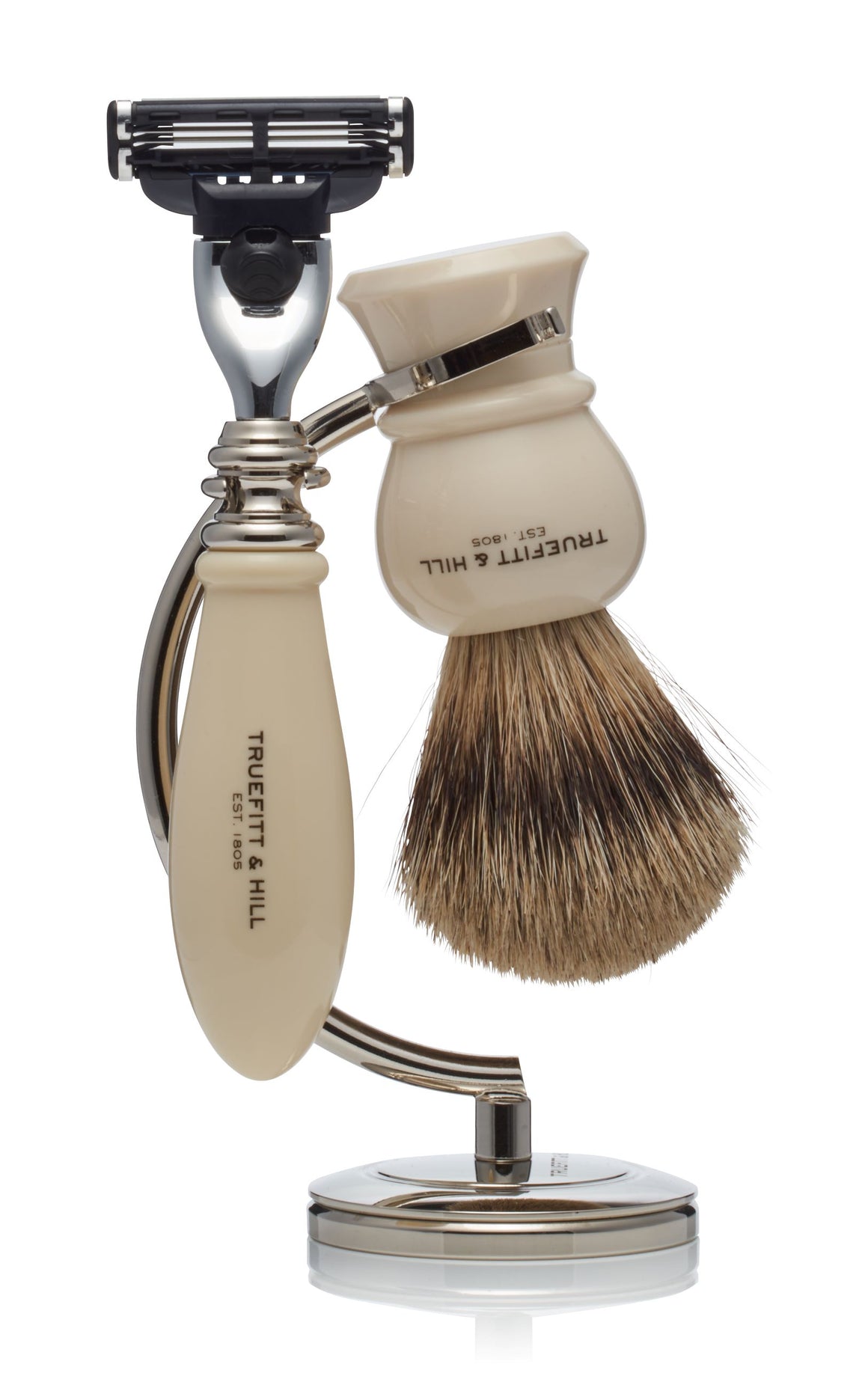 Regency Collection with Curved Stand - Shaving Brush & Razor Set - Truefitt & Hill Canada