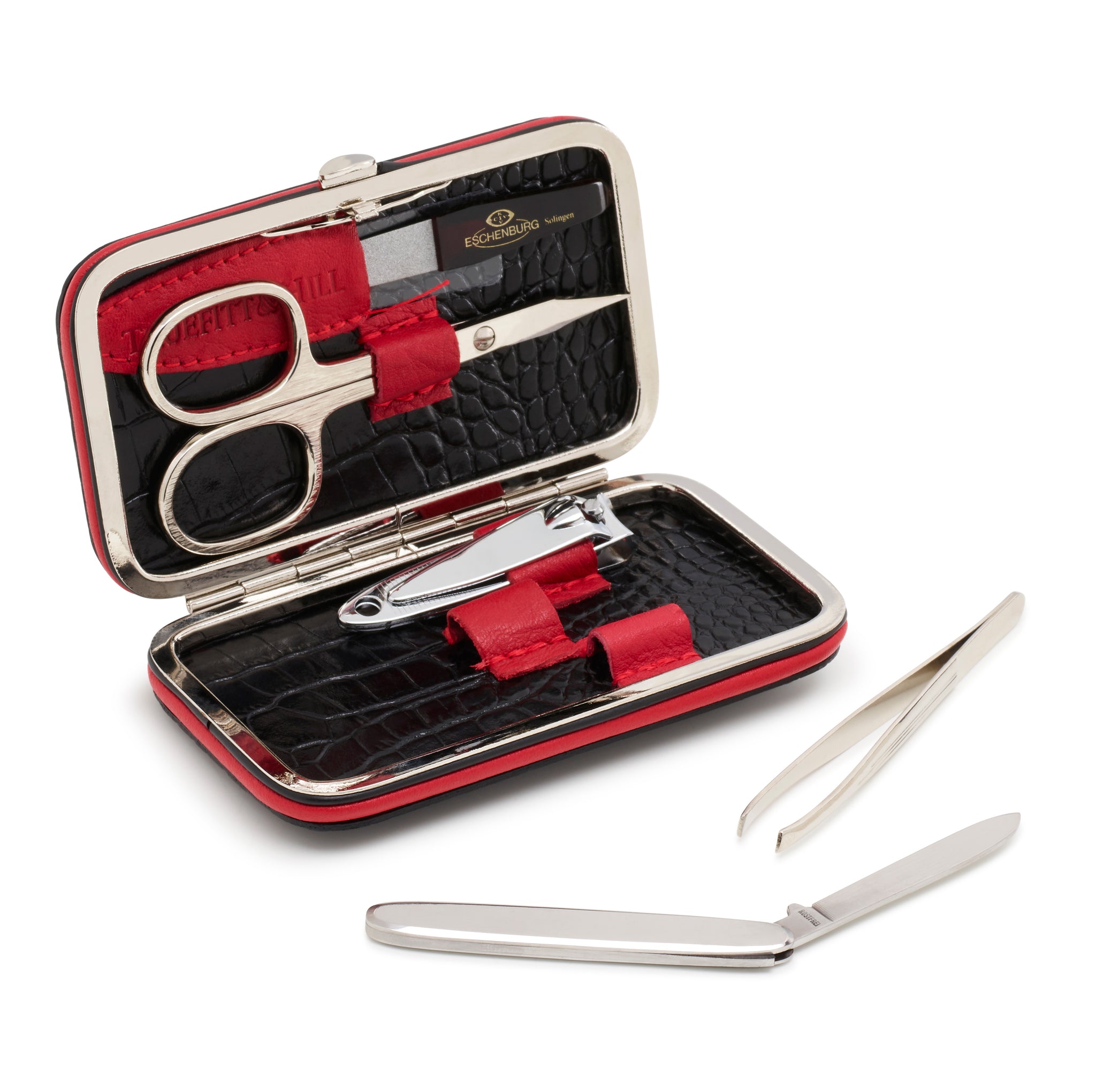 Textured Leather Manicure Set 5 Piece